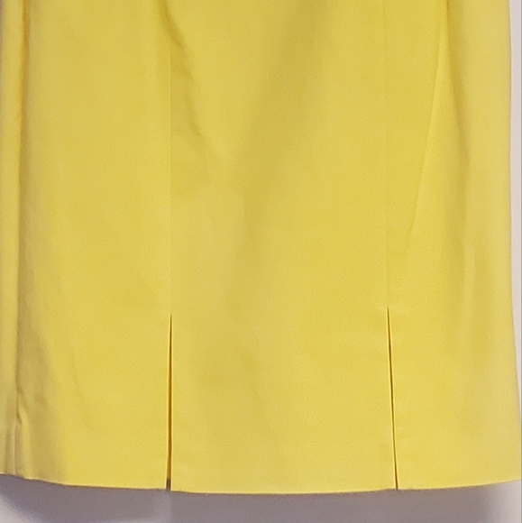 Dana Buchman Yellow Lined Cotton Spandex Blend Pencil Skirt Size 12 Petite - Picture 8 of 8